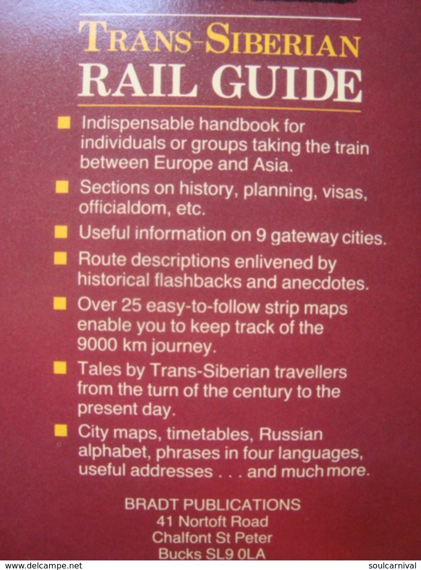 TRANS-SIBERIAN RAIL GUIDE - ROBERT STRAUSS, BRADT PUBLICATIONS, 1987. RUSSIA URSS. - Other & Unclassified