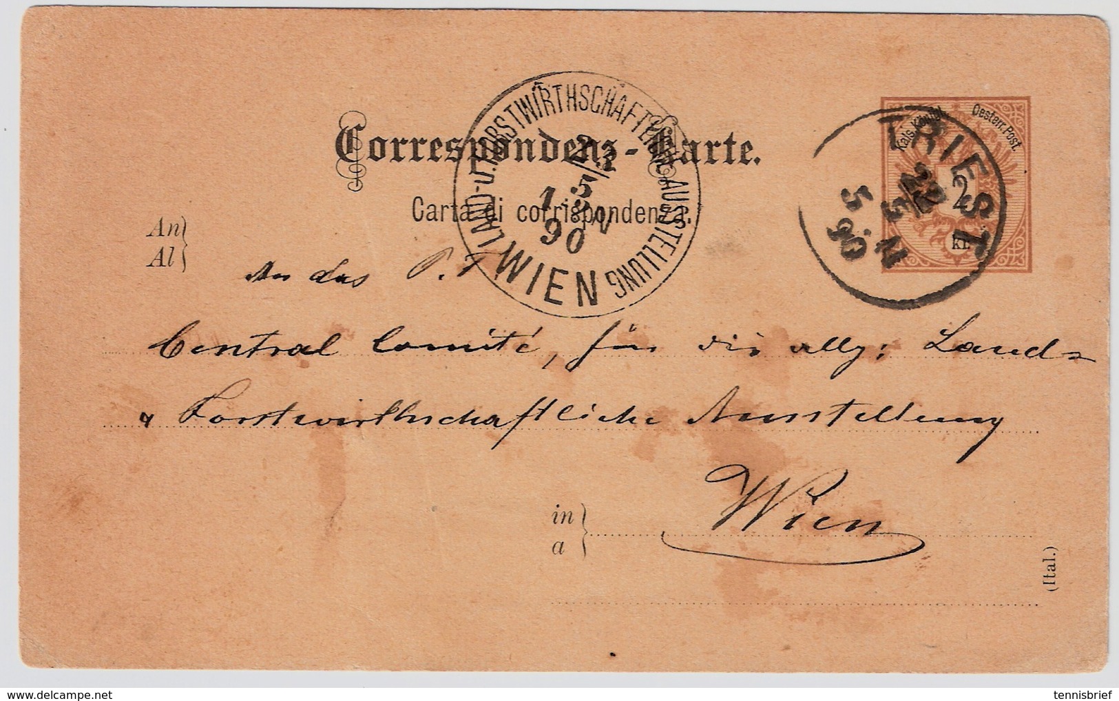 1890, Sonder-Stp. Von " Wien"  Früh,als Ankunft , Sehr Klar! , # A385 - Lettres & Documents