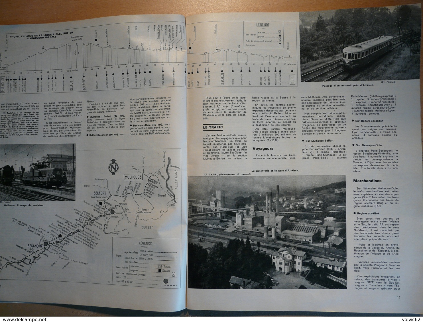 Vie Du Rail 1125 1967 Mitry Dole Mulhouse Altkirch Belfort Montbéliard Peugeot Sochaux Dannemarie Besançon Orchamps - Trenes