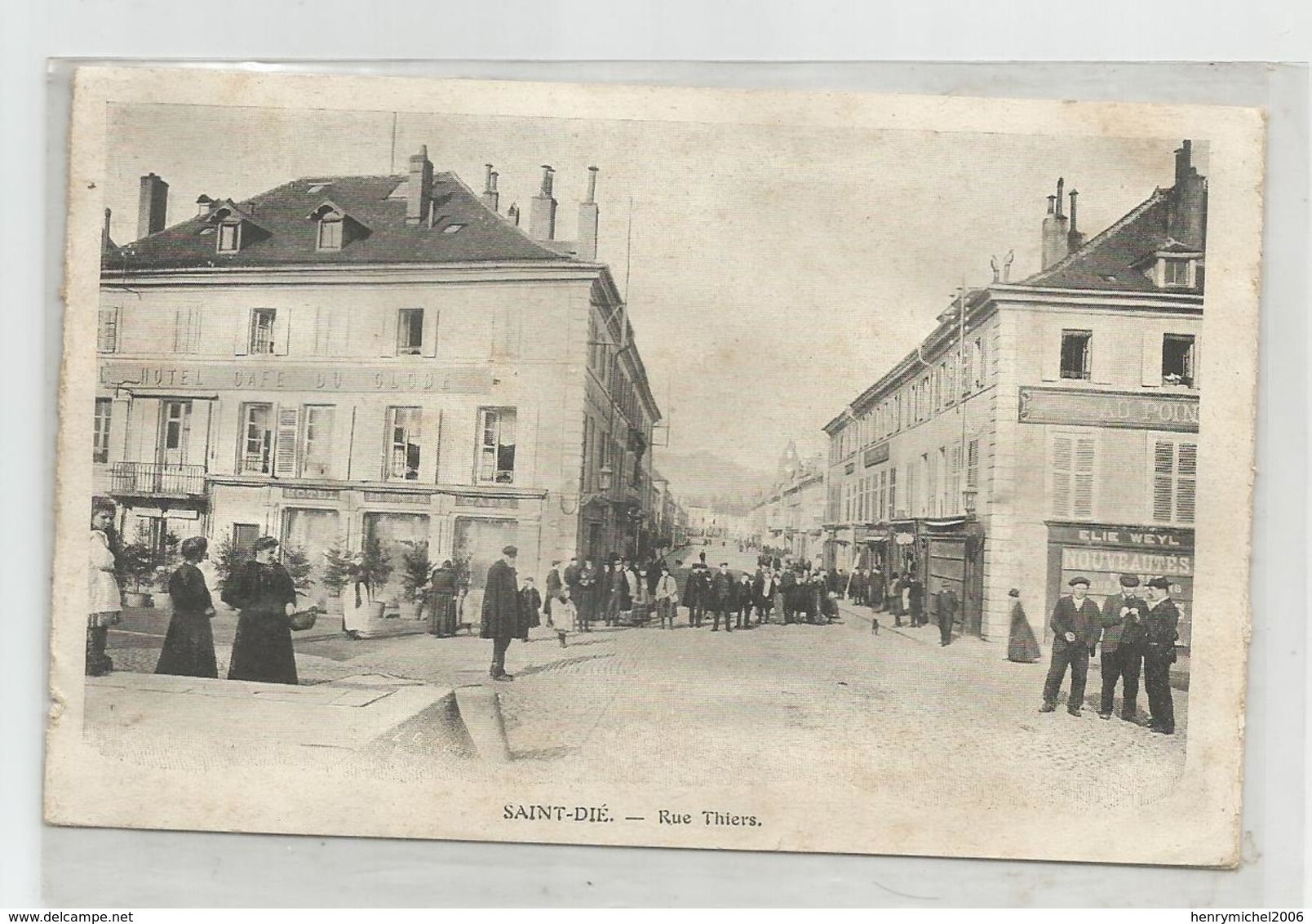 88 Vosges - St Saint Dié Rue Thiers Animée 1910 - Saint Die