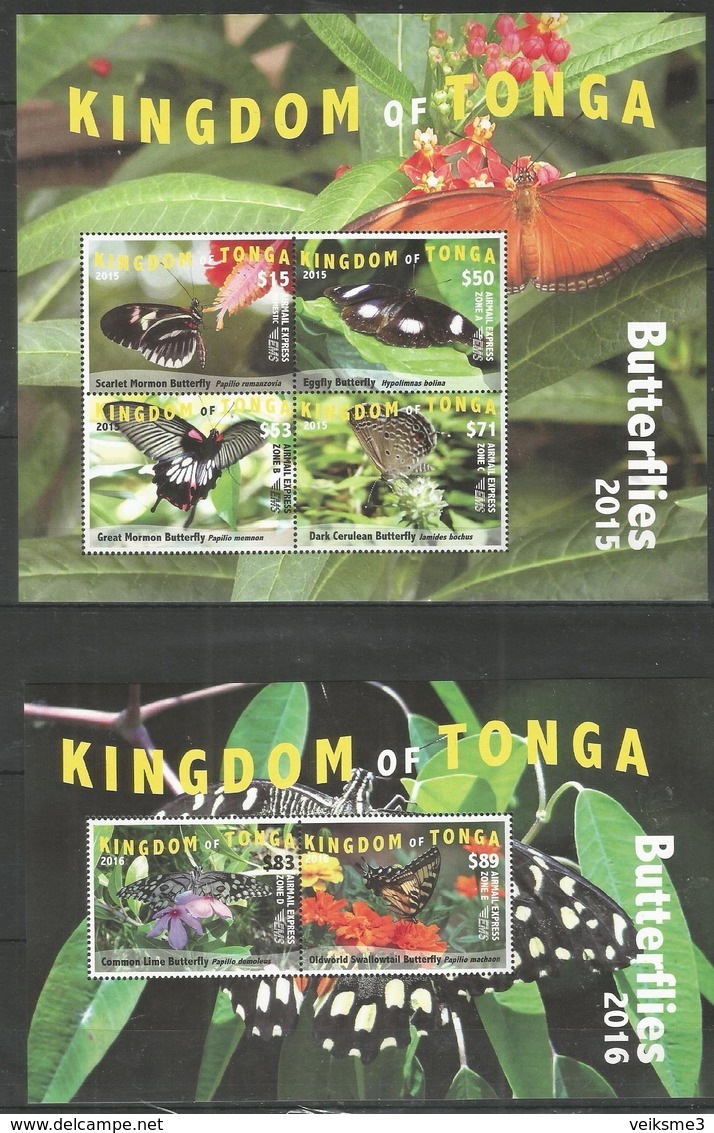 KINGDOM OF TONGA - MNH - Animals - Insects - Butterflies 2015 - 2016 - Mariposas