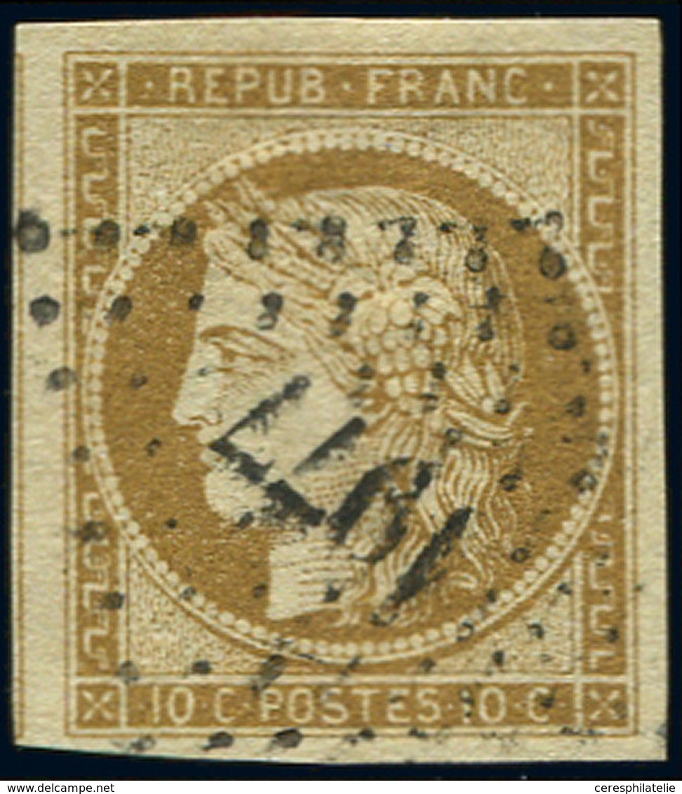 EMISSION DE 1849 - 1    10c. Bistre, Obl. PC 1977, 3 Grandes Marges, Filet De Voisin à Gauche, TTB - 1849-1850 Ceres