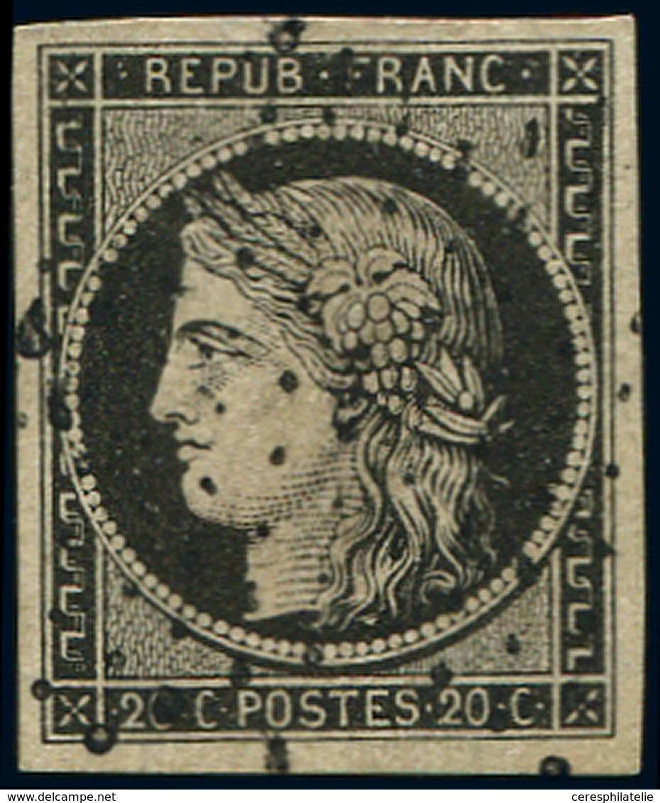 EMISSION DE 1849 - 3    20c. Noir Sur Jaune, Oblitéré ETOILE, TB - 1849-1850 Cérès