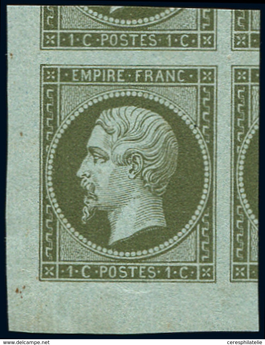 (*) EMPIRE NON DENTELE - 11    1c. Olive, Cdf, 3 Voisins, Superbe - 1853-1860 Napoléon III