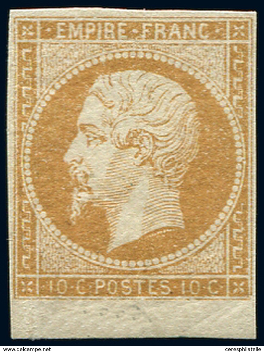 * EMPIRE NON DENTELE - 13Ab 10c. Bistre Orange, T I, Petit Bdf, TB. J - 1853-1860 Napoleon III