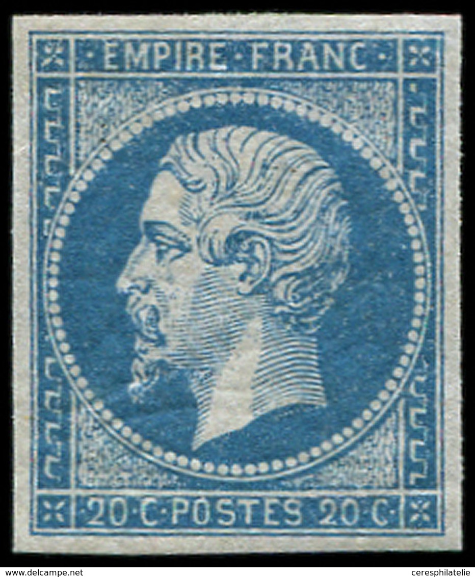 * EMPIRE NON DENTELE - 14A  20c. Bleu, Inf. Trace De Ch., TB. C - 1853-1860 Napoléon III