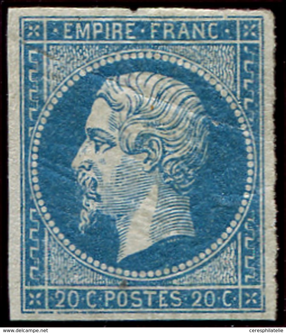 * EMPIRE NON DENTELE - 14A  20c. Bleu, T I, Petit Pli, Aspect TB - 1853-1860 Napoléon III