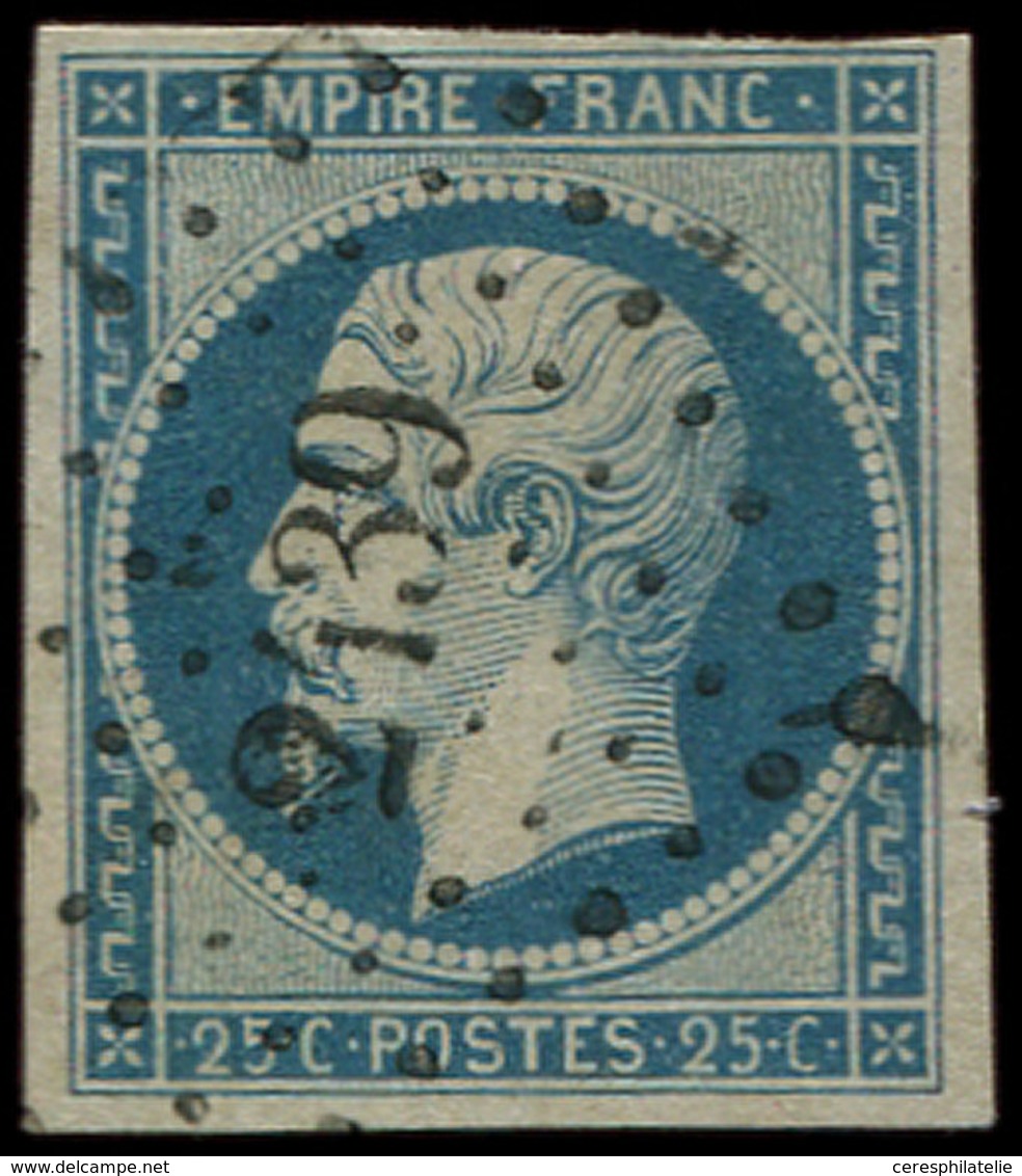 EMPIRE NON DENTELE - 15   25c. Bleu, Oblitéré PC 2439, TB. C - 1853-1860 Napoleon III