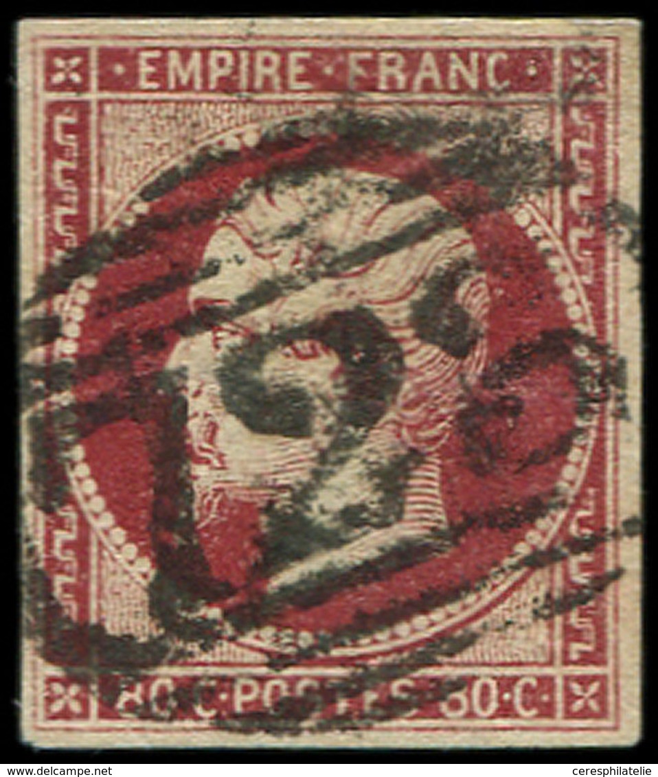 EMPIRE NON DENTELE - 17Al 80c. Carmin Foncé, Obl. GC Anglais 723 De SOUTHAMPTON, TB - 1853-1860 Napoléon III