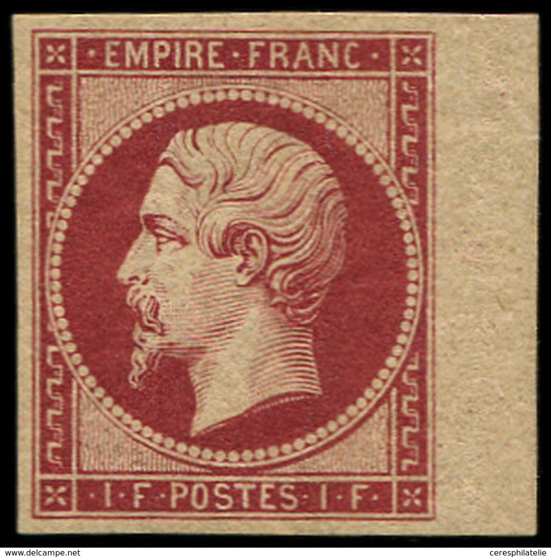 * EMPIRE NON DENTELE - R18d  1f. Carmin, REIMPRESSION, Bdf, Quasiment **, TTB - 1853-1860 Napoléon III