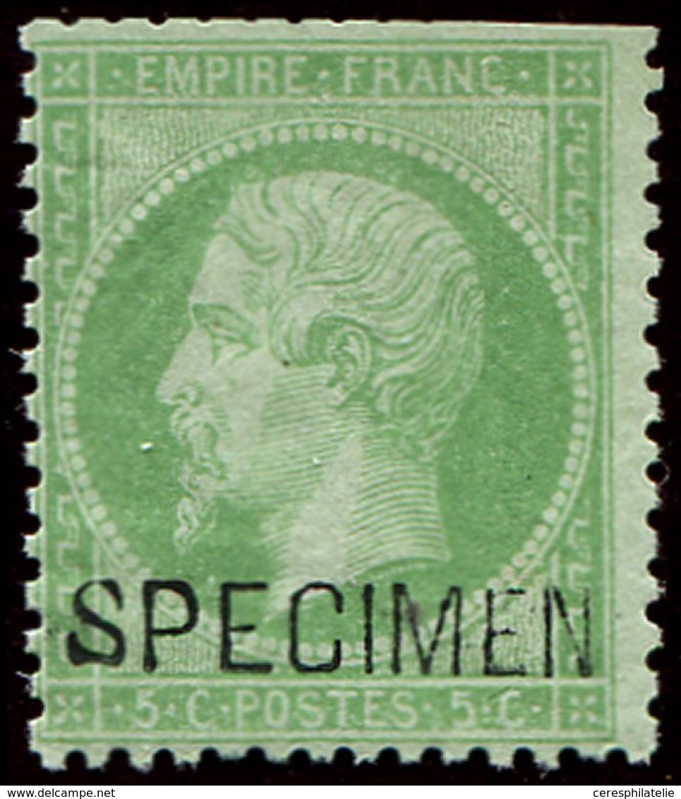 ** EMPIRE DENTELE - S20f  5c. Vert, Dents Coupées En Haut, Surchargé SPECIMEN, TB - 1862 Napoleon III