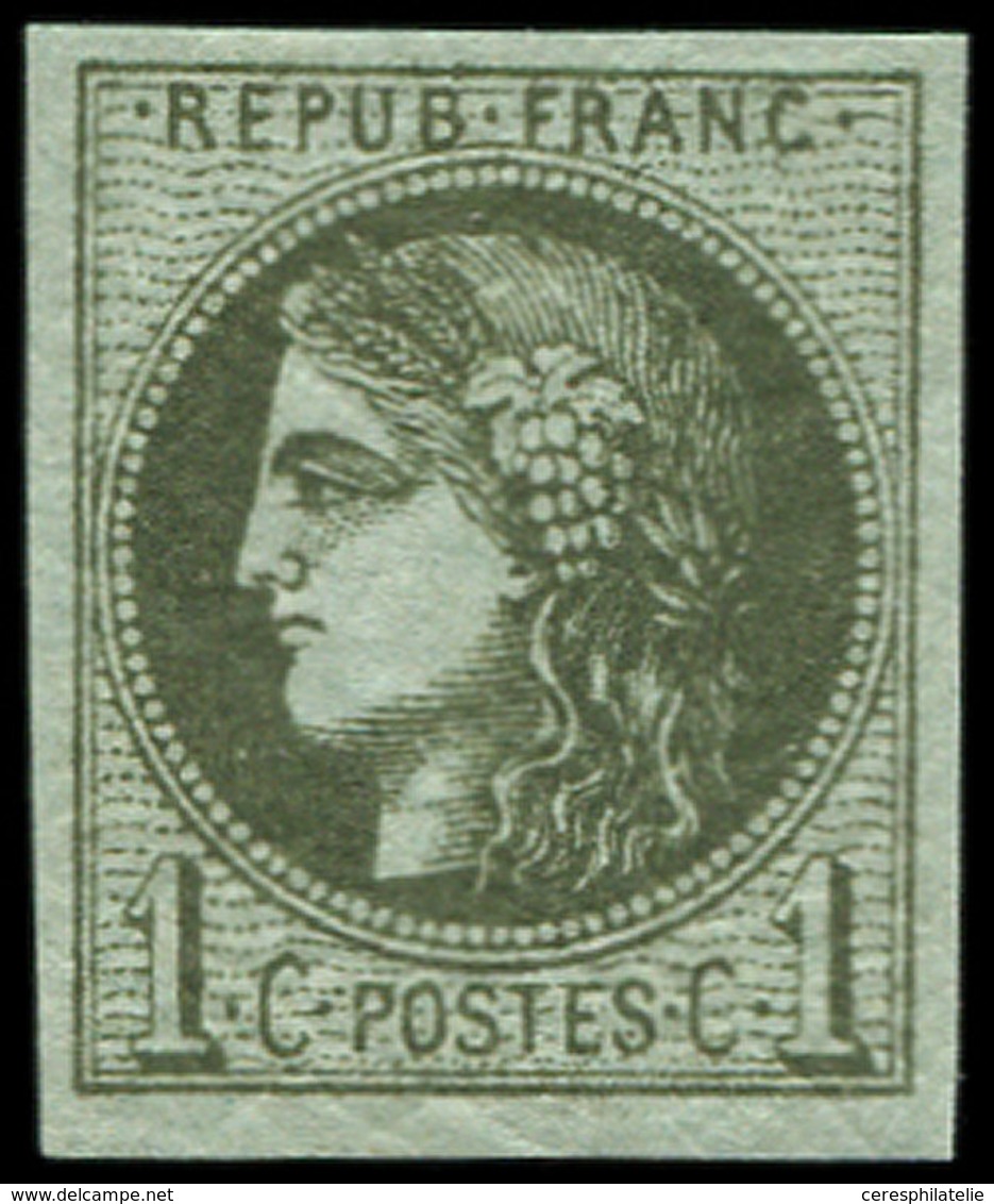 ** EMISSION DE BORDEAUX - 39Ab  1c. Olive Foncé, Très Frais Et TB - 1870 Bordeaux Printing