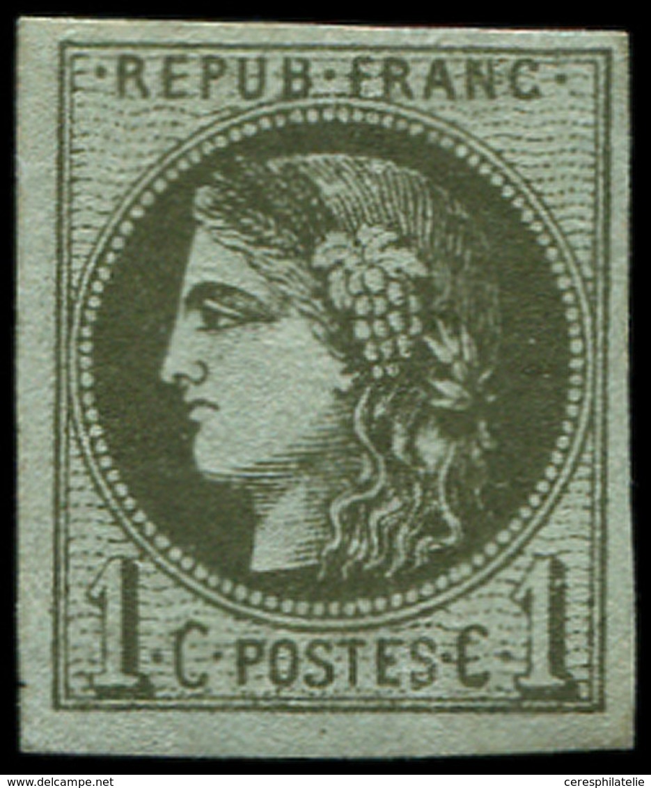 * EMISSION DE BORDEAUX - 39Ab  1c. Olive Foncé, R I, TB - 1870 Bordeaux Printing