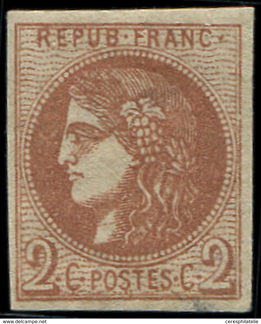 * EMISSION DE BORDEAUX - 40B   2c. Brun-rouge, R II, TB - 1870 Bordeaux Printing