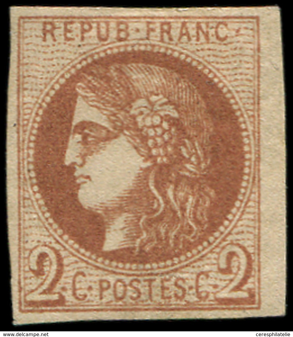 * EMISSION DE BORDEAUX - 40Bb  2c. MARRON, R II, TB. C - 1870 Bordeaux Printing