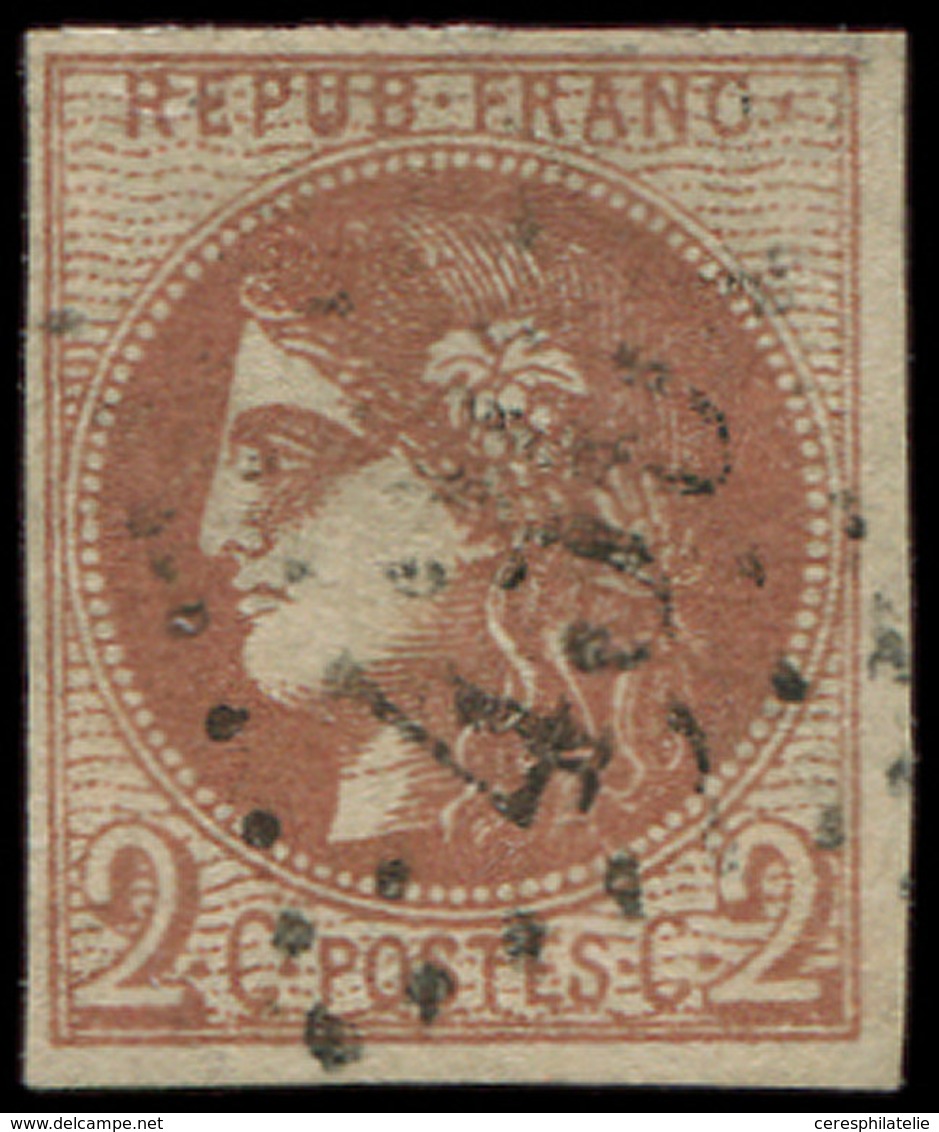 EMISSION DE BORDEAUX - 40B   2c. Brun Rouge, R II, Obl. GC, TB. J - 1870 Bordeaux Printing