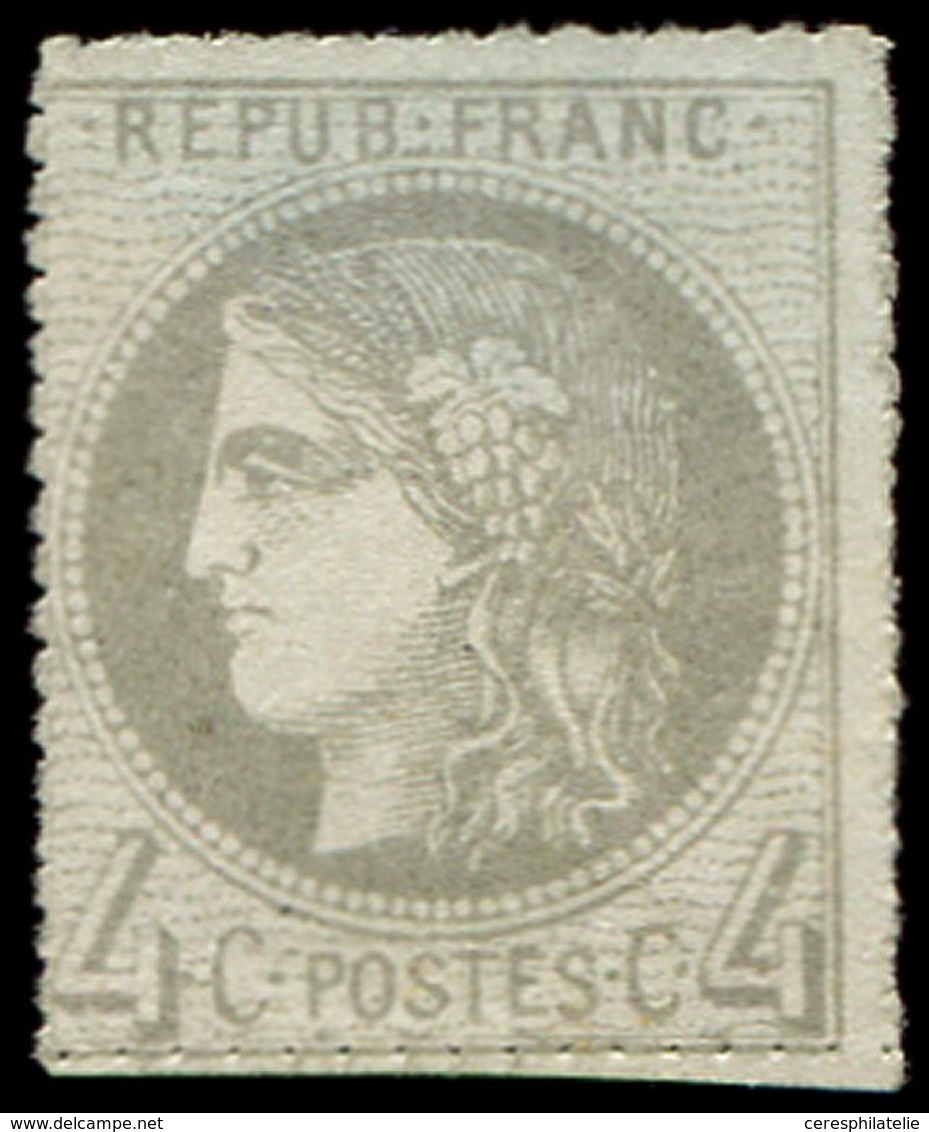 (*) EMISSION DE BORDEAUX - 41B   4c. Gris, R II, PERCE EN LIGNES, Neuf Sans Gomme, TB - 1870 Emisión De Bordeaux
