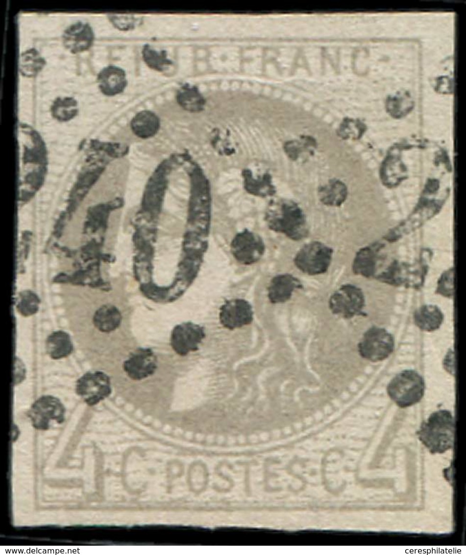 EMISSION DE BORDEAUX - 41B   4c. Gris, R II, Oblitéré GC, TB - 1870 Bordeaux Printing