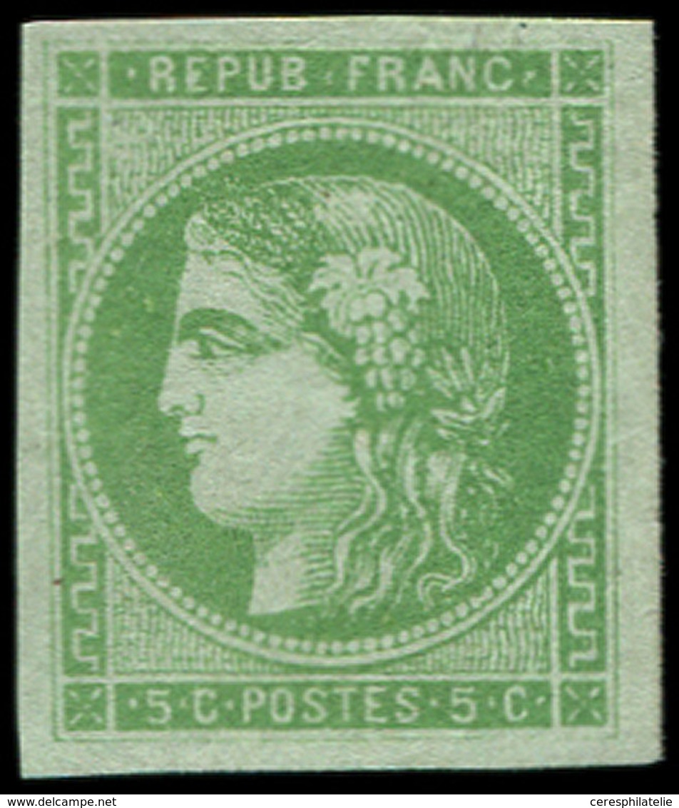 ** EMISSION DE BORDEAUX - 42B   5c. Vert-jaune R II, Superbe - 1870 Bordeaux Printing