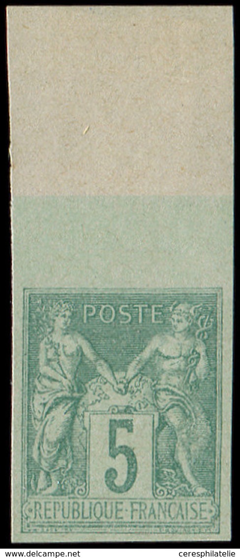 (*) TYPE SAGE - 75a   5c. Vert, NON DENTELE, Bdf, TB - 1876-1878 Sage (Type I)