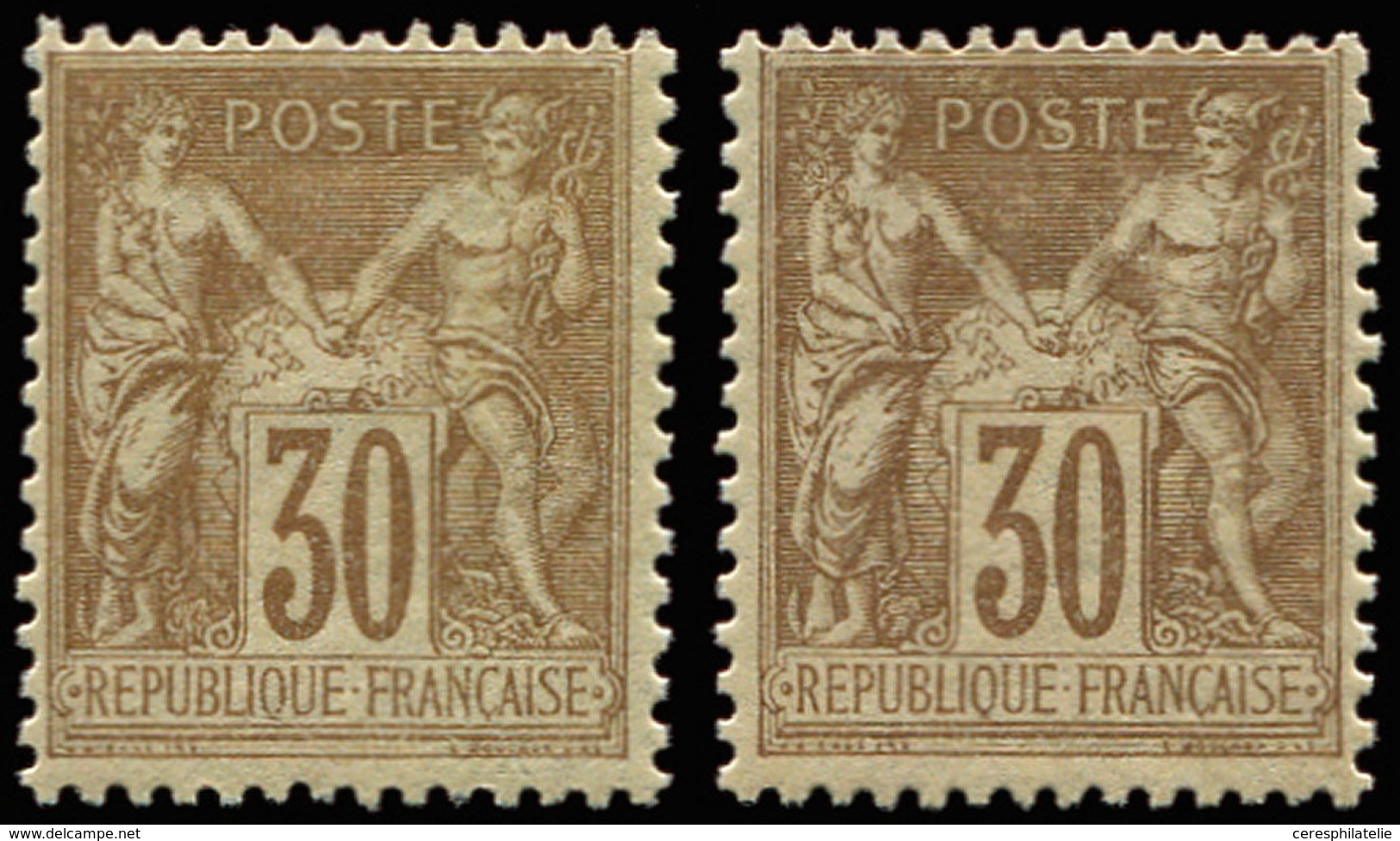 ** TYPE SAGE - 80 Et 80a, 30c. Brun-jaune Et 30c. Brun, TB - 1876-1878 Sage (Type I)