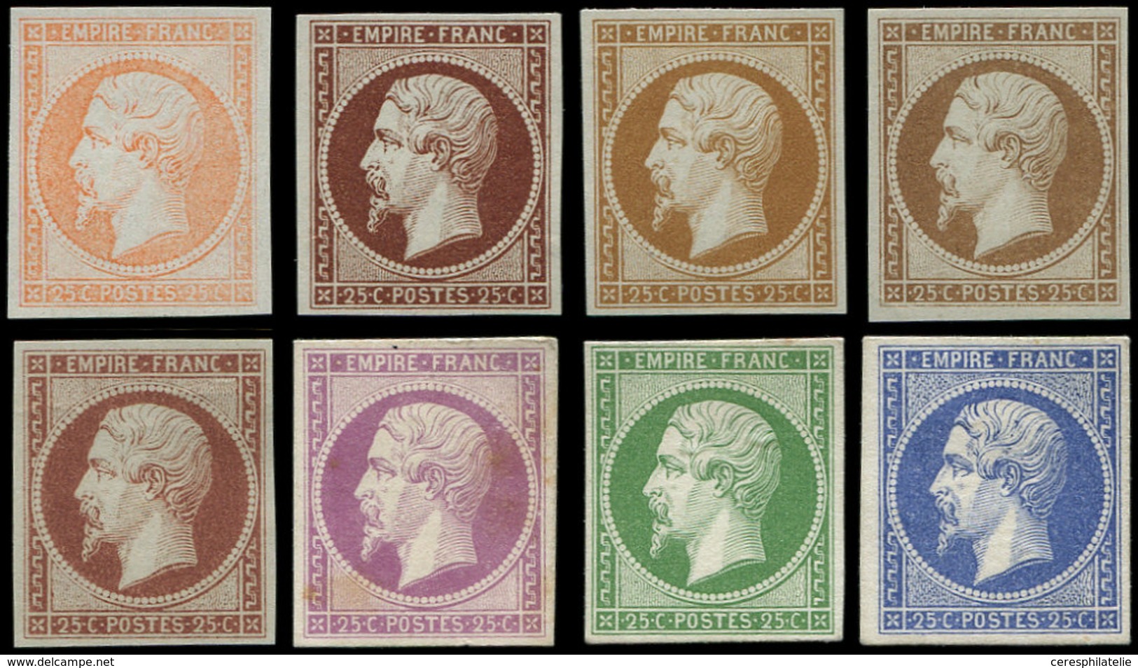 (*) ESSAIS -  15 : 25c., 8  De Couleur Différents, Dont 3 Sur Papier Carton, TB - Other & Unclassified