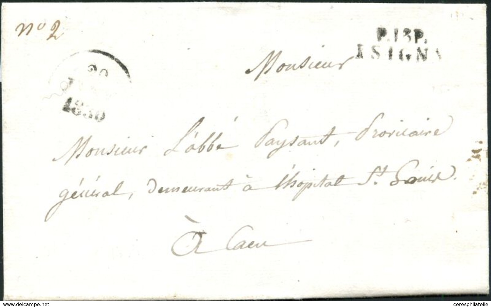 Let OBLITERATIONS PAR DEPARTEMENTS - 13/CALVADOS MP P13P/ISIGNY Sur LAC, Dateur A 20/1/1830, TB - 1849-1876: Periodo Clásico