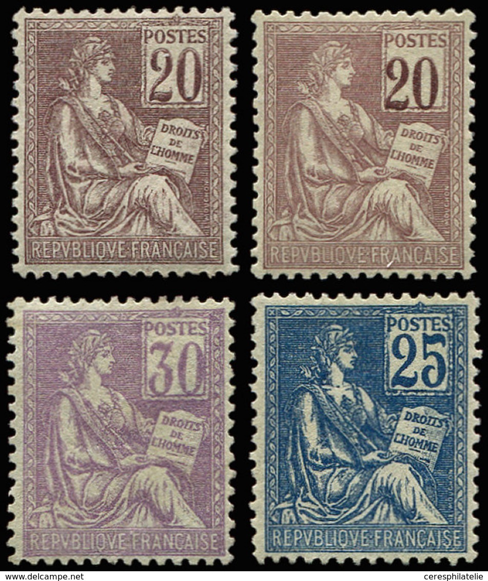 * EMISSIONS DU XXème SIECLE - 113, 113g (chiffres Foncés), 115, 118, Tous Très Bien Centrés, TB - Unused Stamps