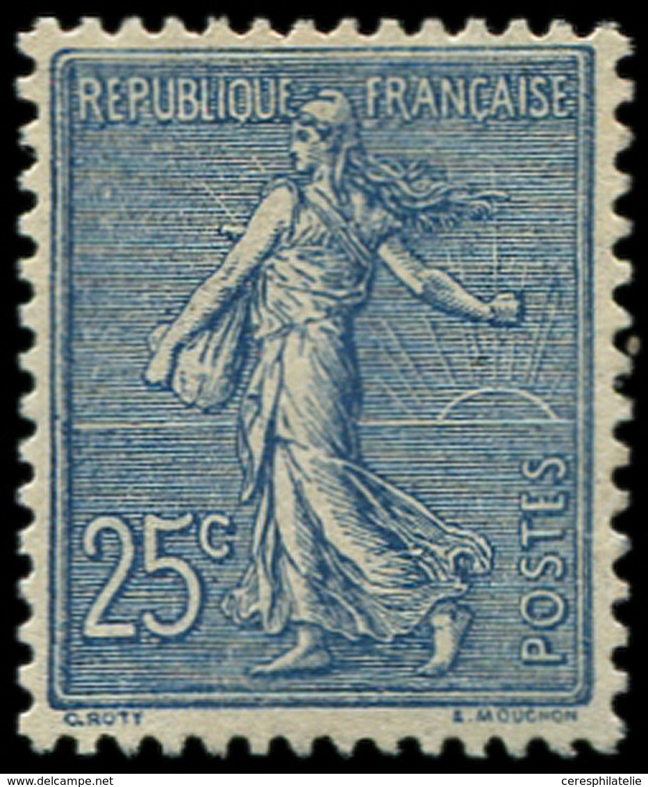** EMISSIONS DU XXème SIECLE - 132   Semeuse Lignée, 25c. Bleu, Très Bon Centrage, TB - Unused Stamps