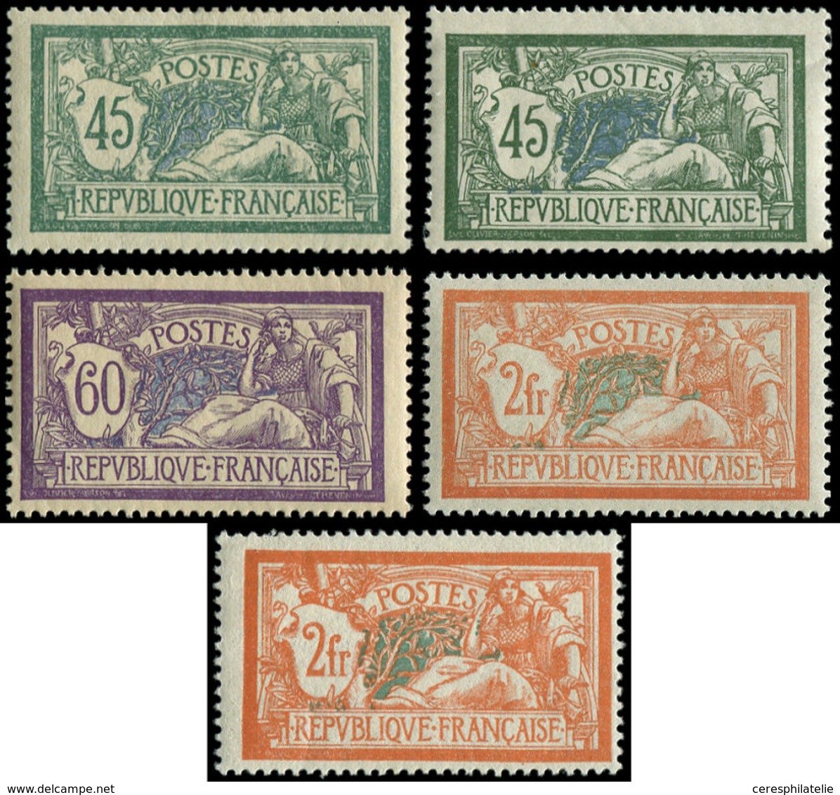 ** EMISSIONS DU XXème SIECLE - 143 (2 Nuances), 144 Et 145 (2 Nuances), TB - Unused Stamps