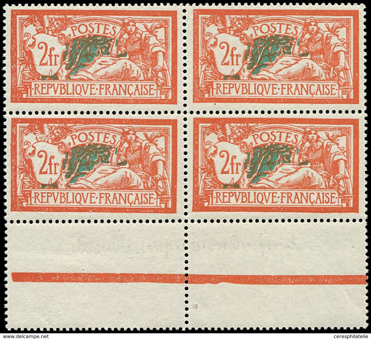 ** EMISSIONS DU XXème SIECLE - 145   Merson,  2f. Orange Et Vert-bleu, BLOC De 4 Bdf, Bon Centrage, TB - Unused Stamps