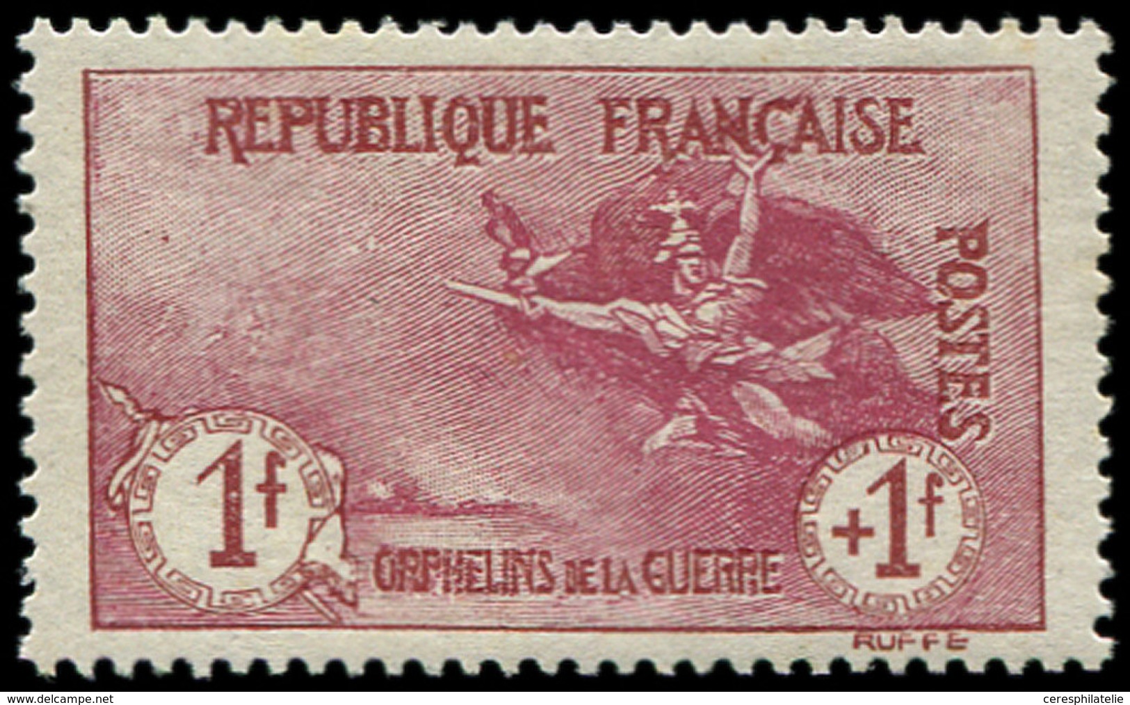 ** EMISSIONS DU XXème SIECLE - 154   1ère Série Orphelins,  1f. + 1f. Carmin, Bon Centrage, TTB. C - Unused Stamps