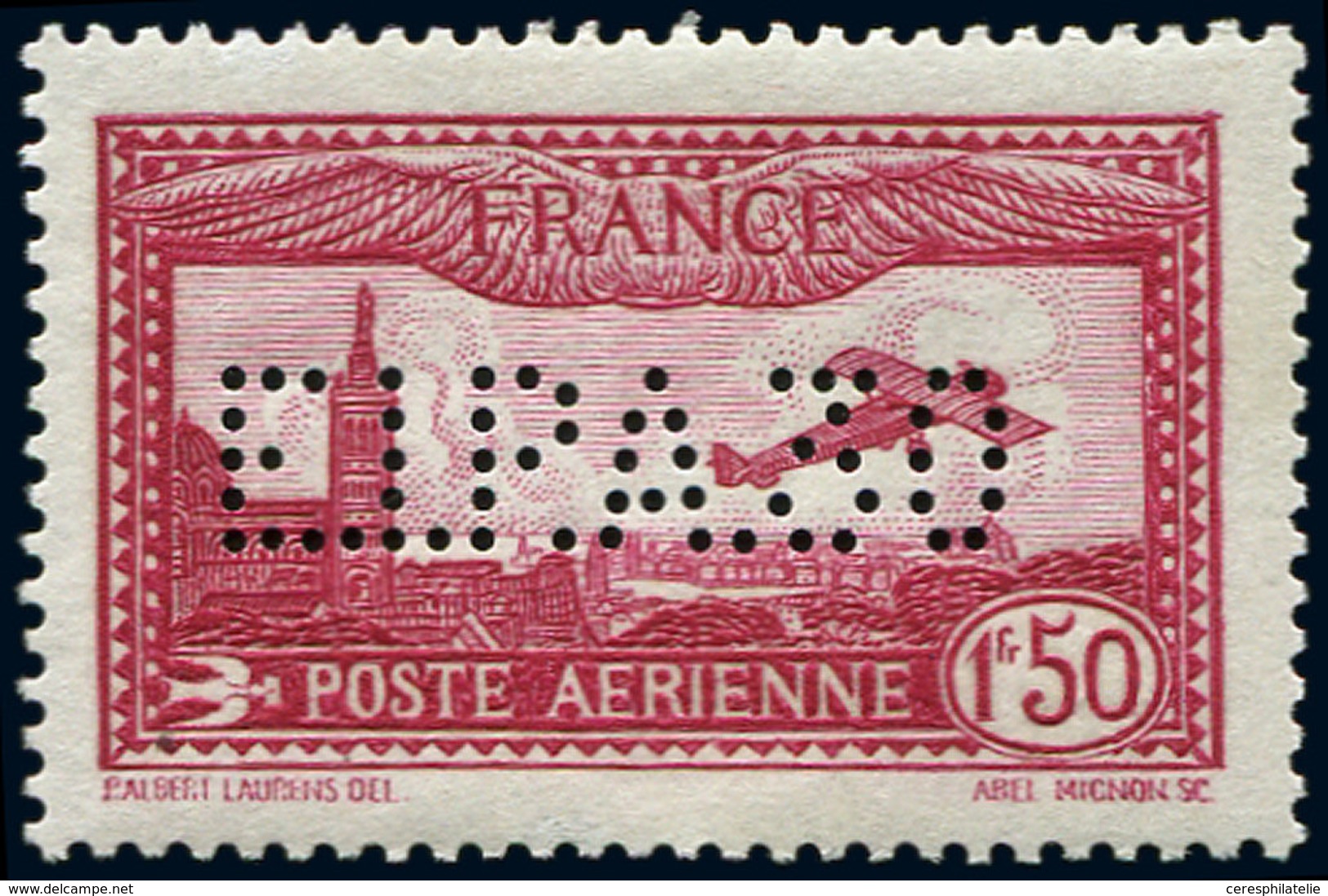 ** POSTE AERIENNE - 6d  1f.50 Carmin, E.I.P.A. 30, Certificat Von Der Weid, Vendu Sans Autre Garantie, TB - 1927-1959 Mint/hinged