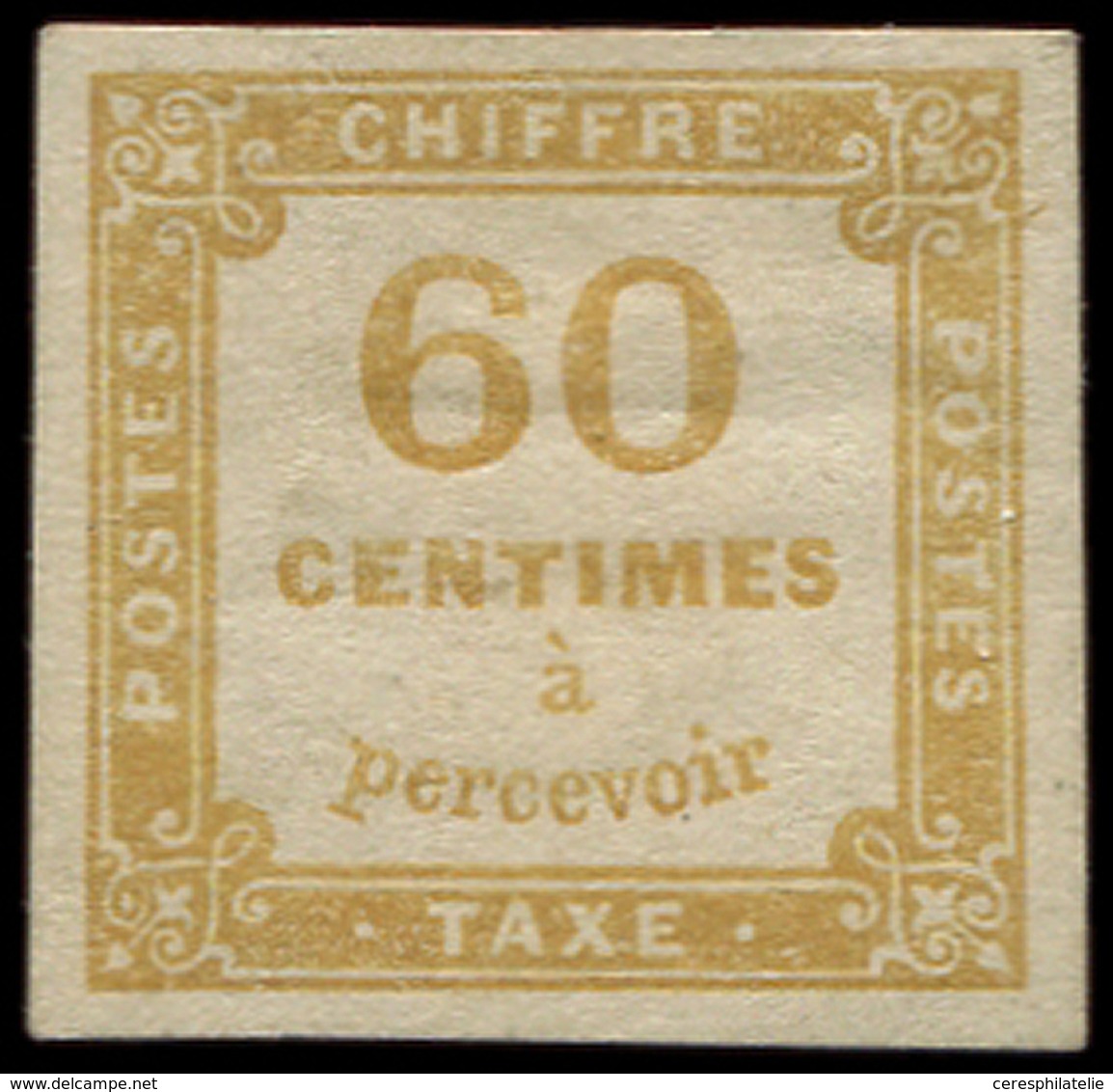 * TAXE - 8   60c. Jaune-bistre, Forte Ch., TB - 1859-1959 Used