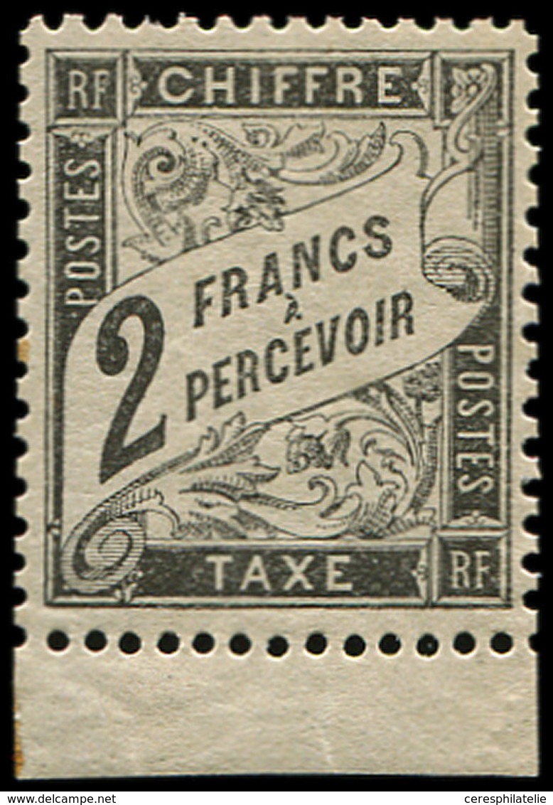 * TAXE - 23   2f. Noir, Petit Bdf, Ch. Un Peu Forte, Sinon TB, Signé Roumet - 1859-1959 Usados