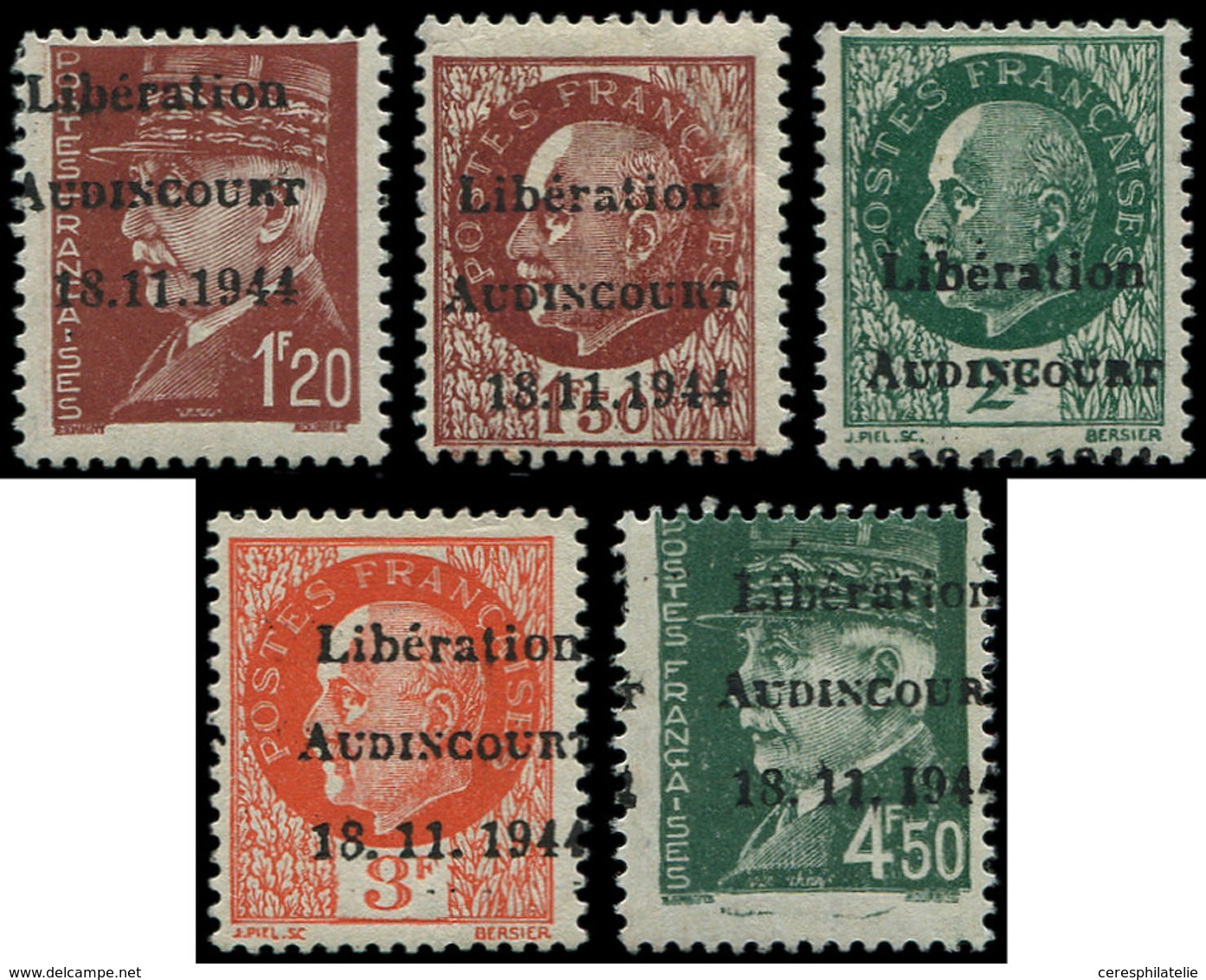 * TIMBRES DE LIBERATION - AUDINCOURT 1/5 : La Série, TB - Liberation