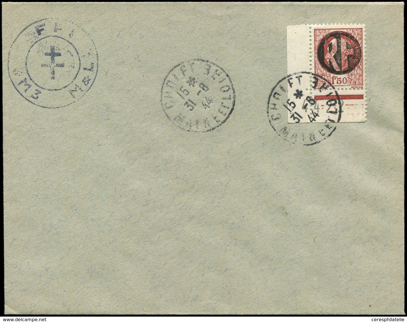 Let TIMBRES DE LIBERATION - CHOLET 16 : 1f50 Brun-rouge Cdf, Obl. 31/8/44 S. Env., TB - Liberación