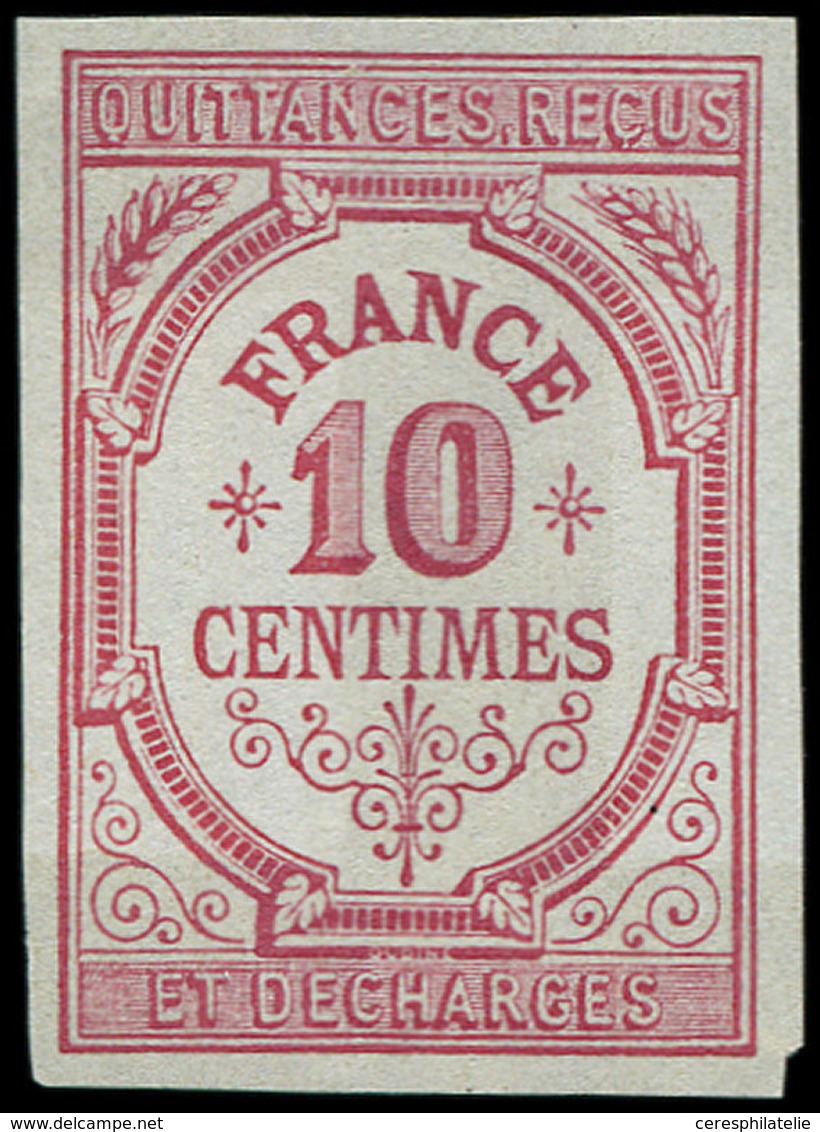 (*) Spécialités Diverses - TIMBRES FISCAUX Quittances : 10c., Essai En Rouge, Fond De Sureté, TB - Other & Unclassified