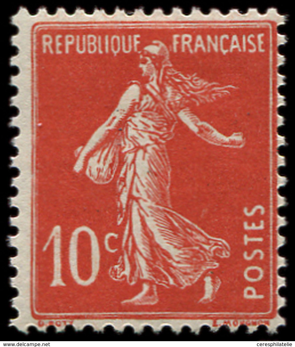 * VARIETES - 138c  Semeuse Camée, 10c. ECARLATE, TB - Unused Stamps