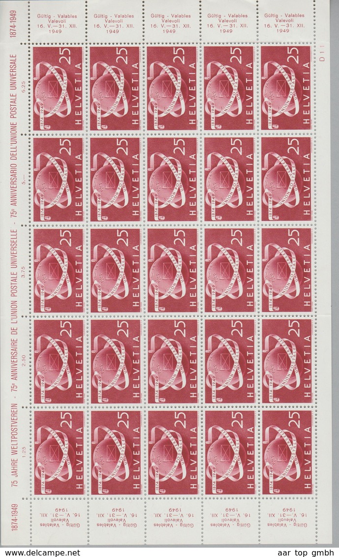 Schweiz 1949 Zu# 295 Bogen D11 20 Marken - Autres & Non Classés