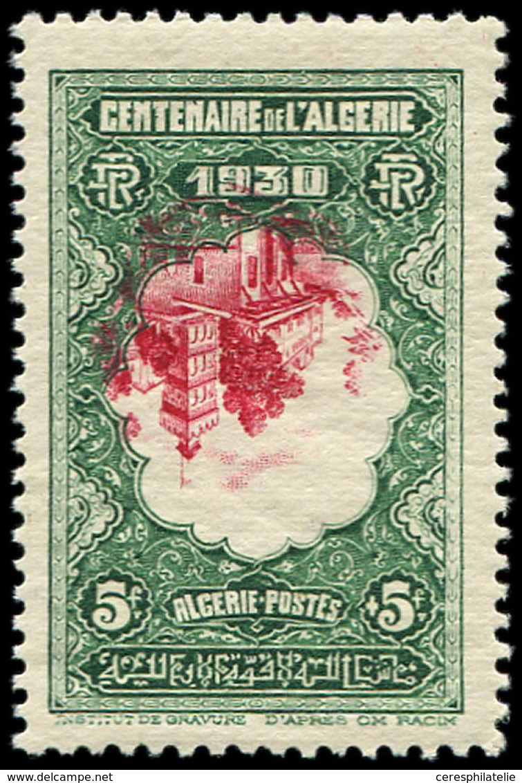 ** ALGERIE 99a : 5f. + 5f. Vert Et Rouge, CENTRE RENVERSE Et Déplacé, TB. Br - Other & Unclassified