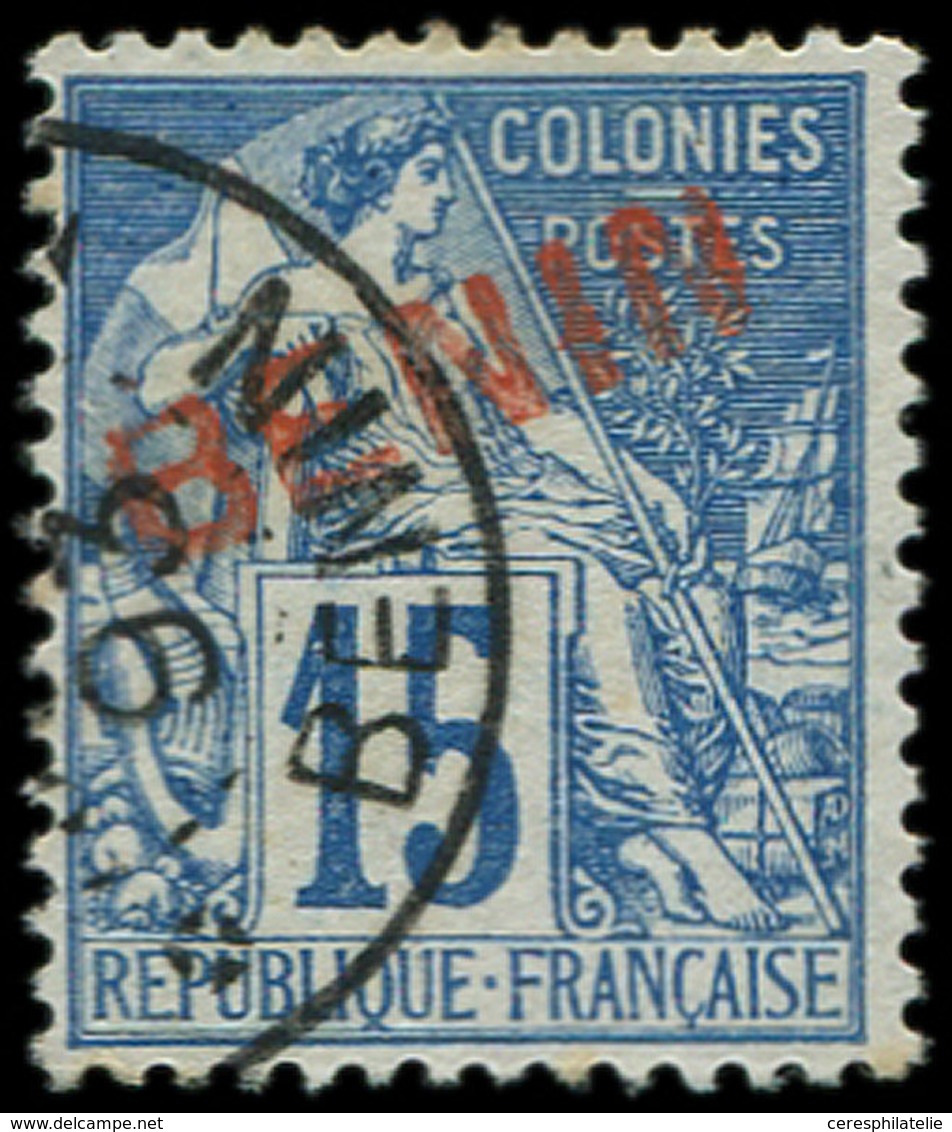 BENIN 6B : 15c. Bleu, Surcharge Rouge, Obl., TB. Br - Other & Unclassified