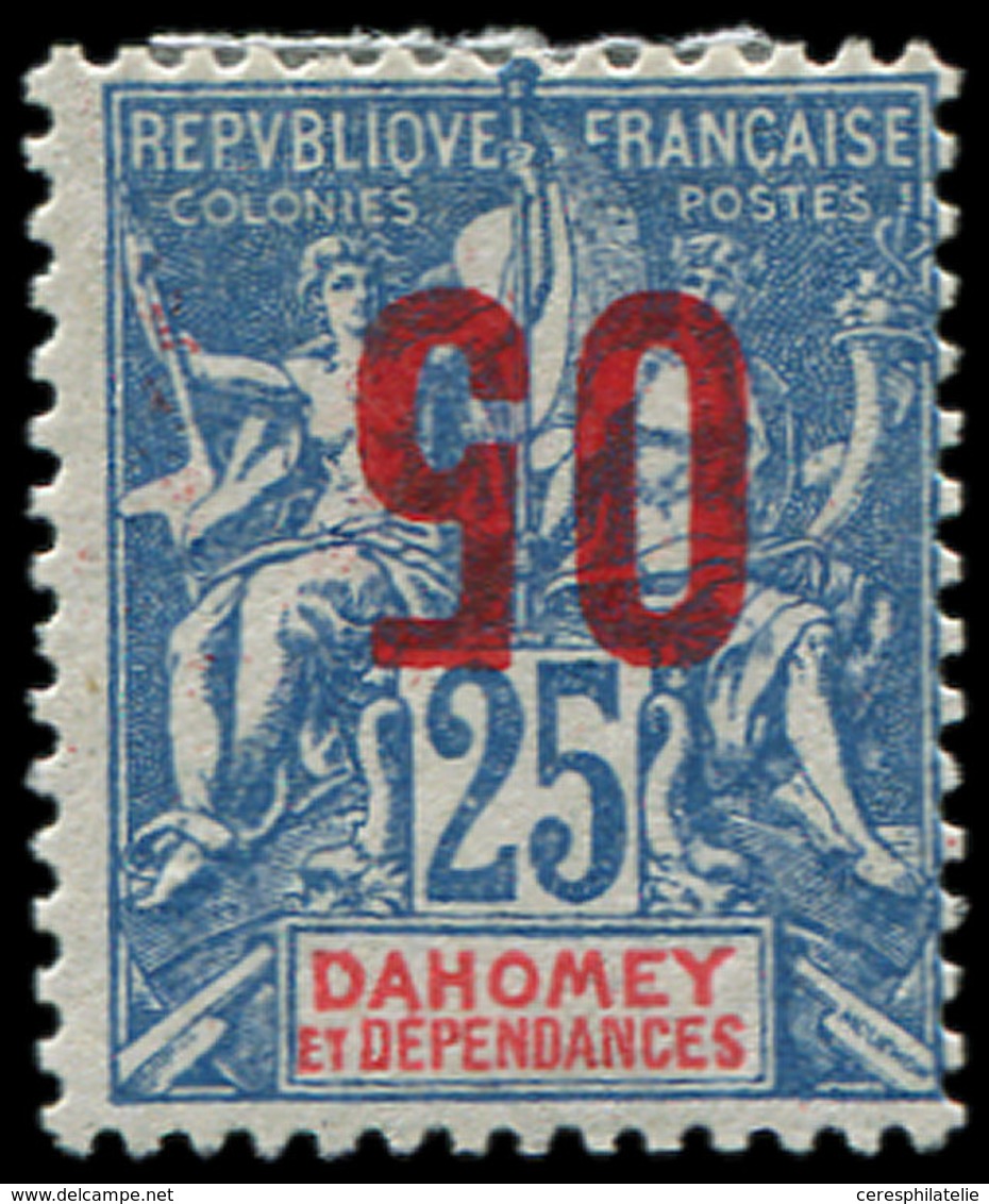 * DAHOMEY 37a : 05 S. 25c. Bleu, Surcharge RENVERSEE, TB - Other & Unclassified