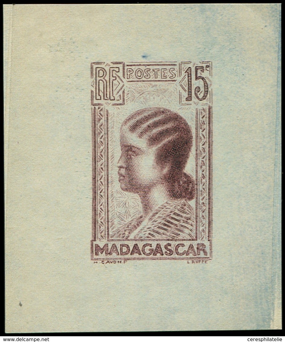 MADAGASCAR 15c. De 1930, Type NON ADOPTE, épreuve En Brun Sur Verdâtre, TB - Otros & Sin Clasificación