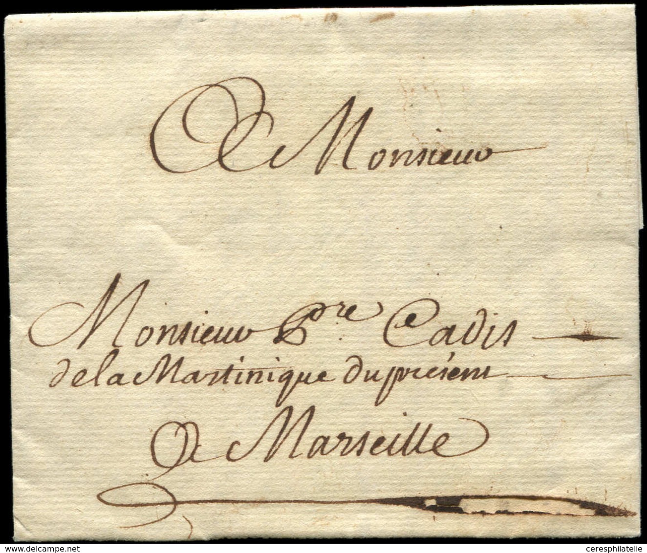 Let MARTINIQUE LAC De St Pierre 1769 Pour Marseille, R à Cette Date, TB - Other & Unclassified