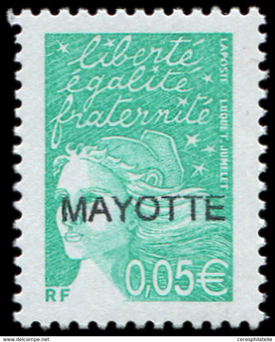 ** MAYOTTE 114a : 0,02 Vert-émeraude, Grande Surcharge, TB. J - Other & Unclassified