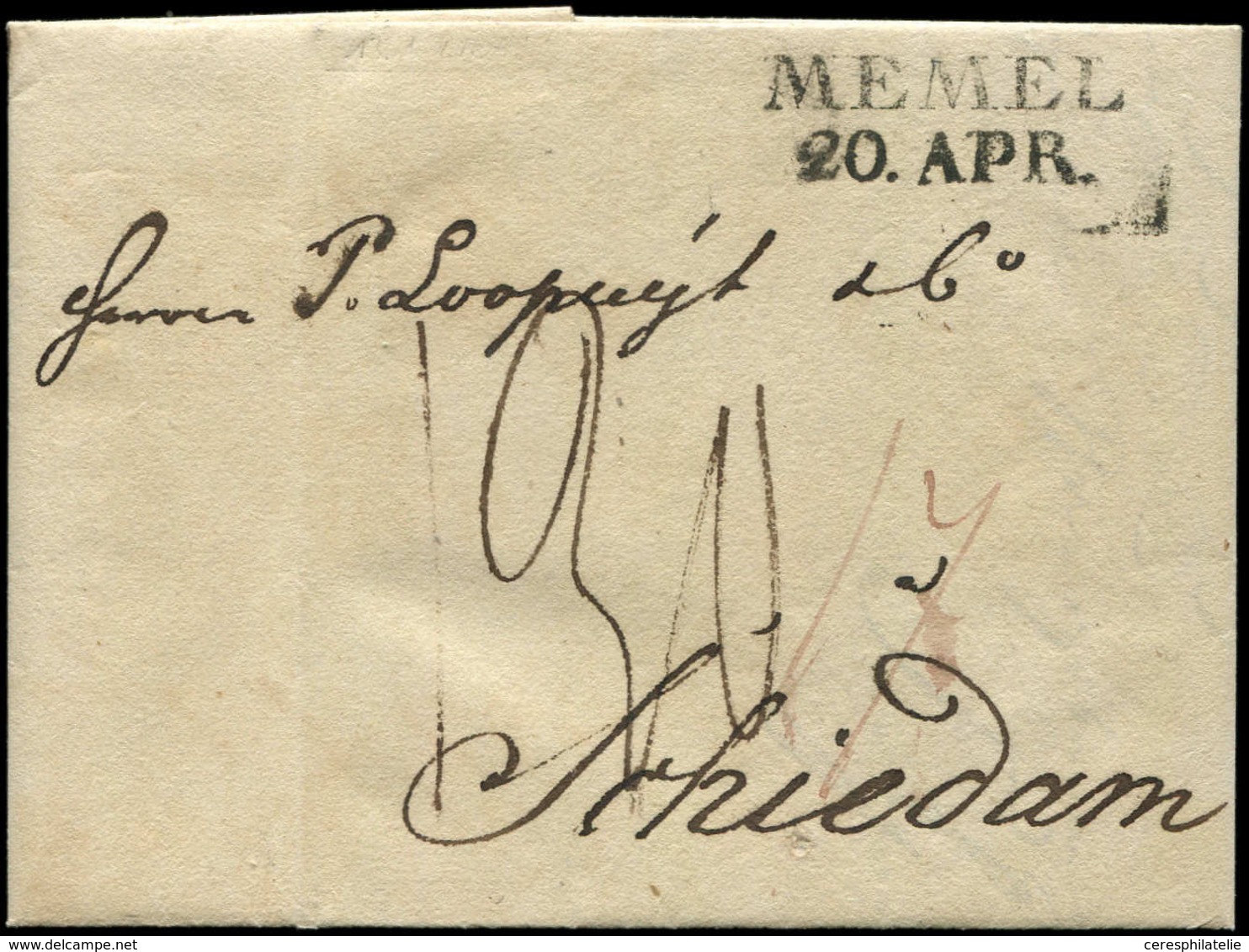 Let MEMEL MP MEMEL/20 APR. S. LAC De Liebau 1831, TTB - Other & Unclassified