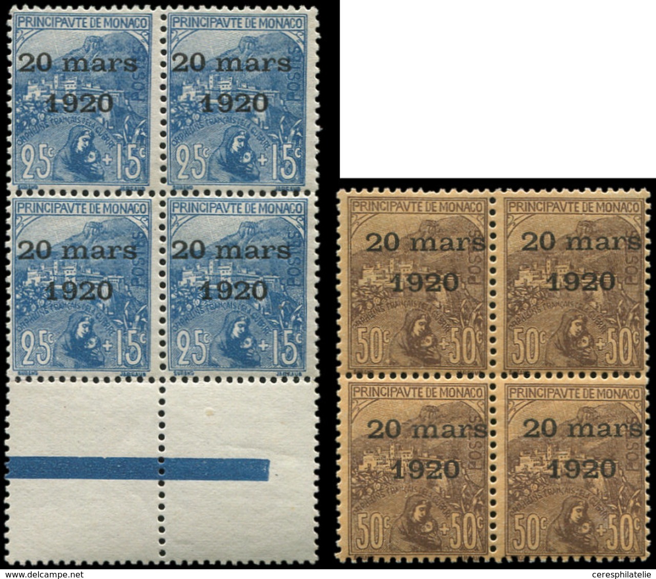 ** MONACO 40/41 : En BLOCS De 4, TB - Used Stamps