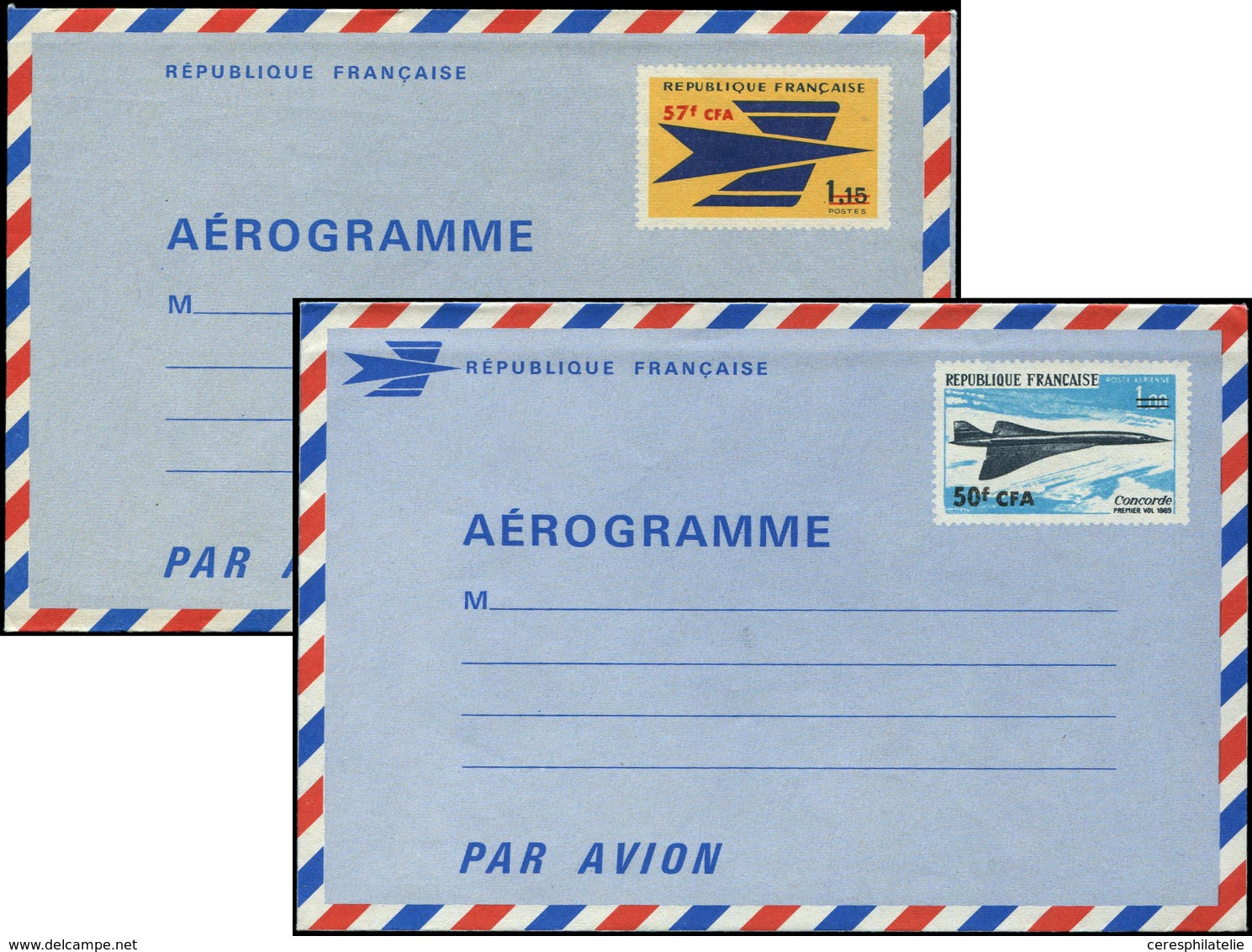 Let REUNION Aérogramme 1/2 : Oiseau Stylisé Et Concorde, TB - Other & Unclassified