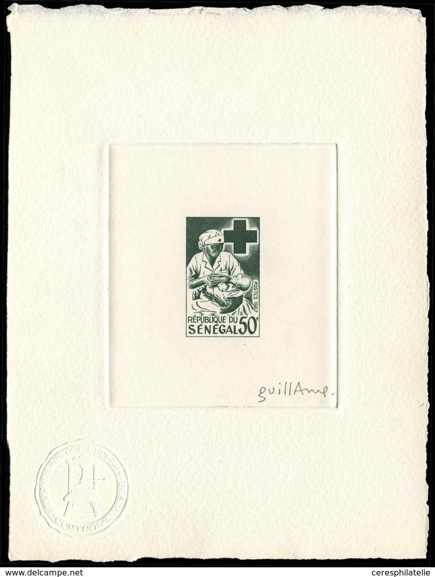 SENEGAL 302 : Croix Rouge 1967, épreuve D'artiste Vert-noir, Signée, TB - Other & Unclassified